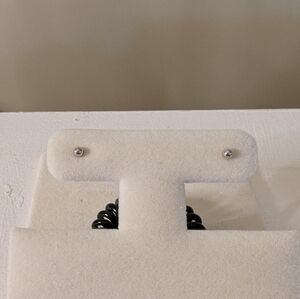 14K White Gold Tiny Ball Studs